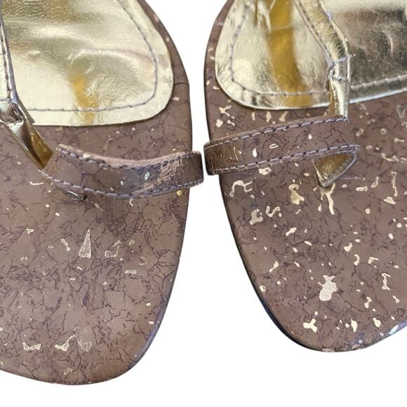 J. Renee Ladybird Crystals Embellished Ladybug Gold Brown Heeled Sandal size 8.5 - Picture 4 of 9